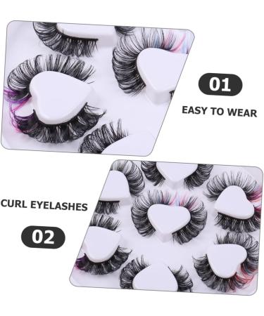 minkissy 7 Pairs Fake Eyelashes False Lashes Colored Lash Extensions Lash Clusters with Color Eyelashes with Color Curl Lash Clusters Color Lashes Colored Lashes Russia Chemical Fiber Curly - Buy Online on GoSupps.com