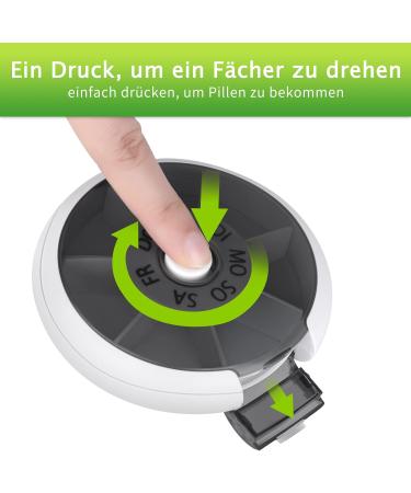 Buy Opret 7-Day Small German Pill Box - Compact Weekly Medication Organizer for Travel | Small Black 9x9cm - Buy Online on GoSupps.com