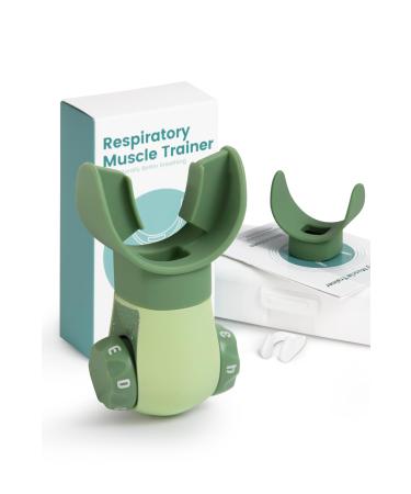 Respiratory Muscle Trainer Breathers Trainers Exerciser Fitness for Wellness (Green)