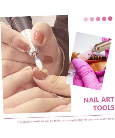 FRCOLOR Nail Polisher Nail Bits Nail Drill Head Manicure Supplies Manicure Grinding Tool Manicure File Head Nail Art Tools Nail Beauty Tools Pink Ceramics Grinder Electric Motor - Buy Online on GoSupps.com