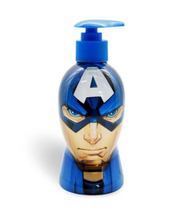 Avengers Children Hair and Body Wash 2 in 1 Bubble Bath and Shampoo with Dispenser Suitable for All Hair Types and Dry Sensitive Skin and Scalp 300 ml Blue - Avengers