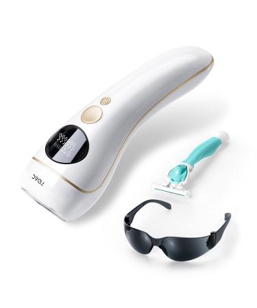 FIDAC Laser Hair Removal Device with FDA certification, IPL Hair Removal for Women & Men, Permanent Hair Removal with 999,999 Flashes, At-Home Electrolysis Hair Remover Device for Facial Whole Body White