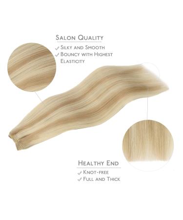 Buy 35cm 80g Light Blonde Highlights Real Hair Extensions | Sew In Weft Hair for Beautiful Styles - Buy Online on GoSupps.com