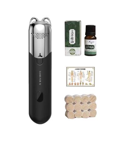 MOXA Stick Burner Holder - Portable Moxibustion Tool | Handheld Body Massager with High Thermal Conductivity - Anulely Black - Buy Online on GoSupps.com