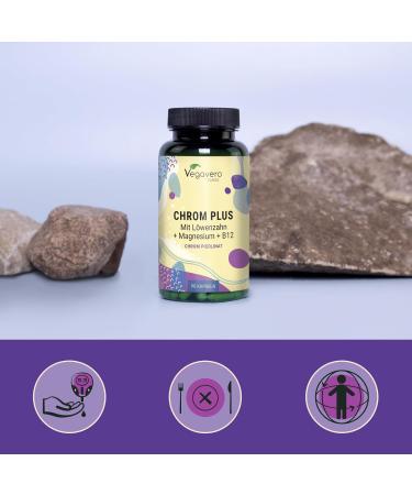 CHROMIUM 250 g | With Dandelion Magnesium Vit B12 | 3 Months | GLYCEMIA + METABOLISM | High Bioavailability | Vegan and No Additives | Vegavero  - Buy Online on GoSupps.com