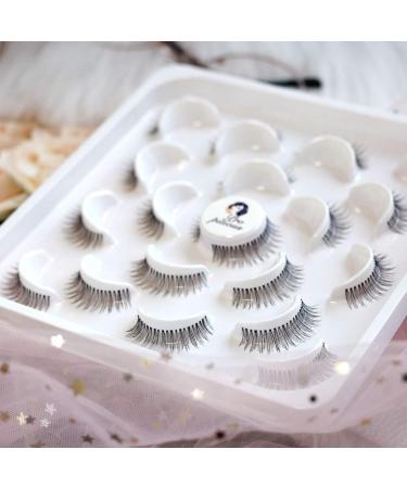 10 Pairs Handmade Natural Look False Eyelashes - 3D Faux Mink, Clear Band, Reusable - Buy Online on GoSupps.com