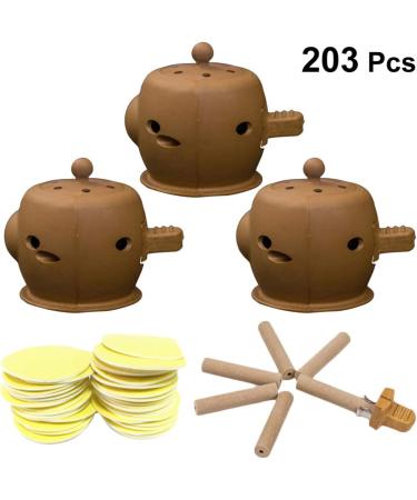 Exceart Moxibustion Case - 3 Pieces Moxa Box with 100 Moxibustion Sticks & Pads for Neck Waist Body Massage | International Shipping - Buy Online on GoSupps.com