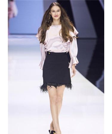 FQTANJU 2 Yards Black Ostrich Feather Fringe Trim Ribbon for Sewing, Crafts, and Clothing DIY - Buy Online on GoSupps.com