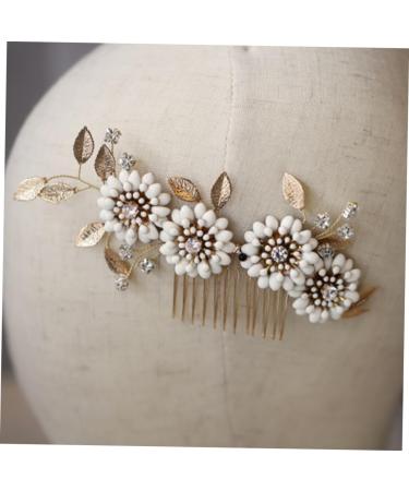 DOITOOL Hair Accessory for Women Hair Jewels for Women Daisy Hair Comb Copper Leaf Hair Comb Hair Barrettes Tiara Hair Rhinestones Crystal Flower Hair Side Comb Bride Insert Comb Wedding - Buy Online on GoSupps.com