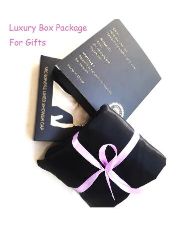 Black G.traveller Large Triple Layer Terry Cloth Shower Cap | 100% Waterproof Microfiber Bonnet for Women | Reusable & Silky Satin Lining - Buy Online on GoSupps.com