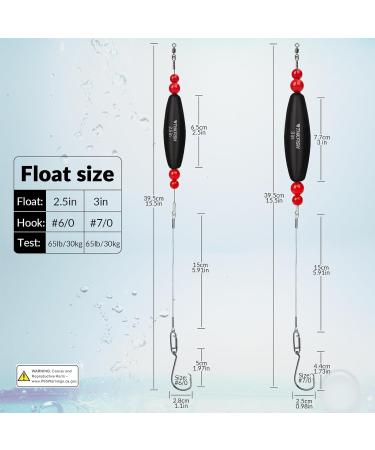 THKFISH Fishing Floats Set - 4 Pieces Catfish & Pike Rattle Rig - 2.5in & 3in Black for Enhanced Fishing Success - Buy Online on GoSupps.com