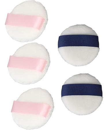 Round Powder Puff Velvet 5 Pieces Skin-Friendly Powder Makeup Double Sided Portable Soft for Home Travel Office - Buy Online on GoSupps.com