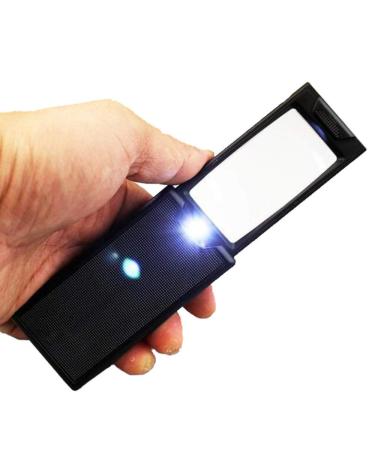 Illuminated Magnifiers Pulling Portable Double Lens 2.5X 45 Old Man Reading with Led Light Uv Light Money Detector Glass Made in China