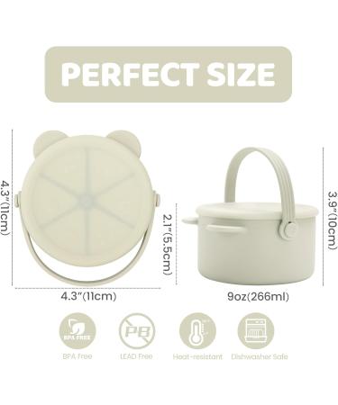 Orzbow Silicone Snack Pots for Toddlers - No-Spill Snack Cups with Stable Lid & Handle - BPA Free & Dishwasher Safe - Green - 1 Pc - Buy Online on GoSupps.com