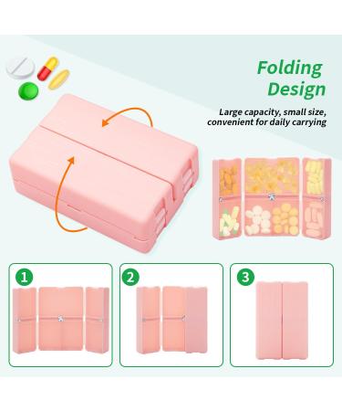 Small Daily Pill Organizer 2 Pack - 7 Compartment Magnetic Travel Pill Box for Vitamins Supplements & Fish Oil - Dustproof Portable Perfect for Purse (Blue & Pink - Buy Online on GoSupps.com