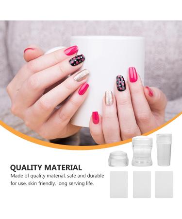 3 Sets Nail Art Silicone Stamp Diy Nail Art Supplies Transparent Nail Stamper Silicone Nail Stamper Head Manicure Kit Silicone Stampers Silica Gel The Se Frosted Sealing Ring - Buy Online on GoSupps.com