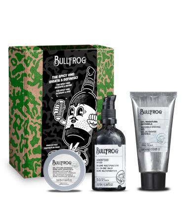 Bullfrog Bullfrog - Kit The Spicy One Hydrate and Define 3 in 1 Limited Edition Agnostic Spiced Multifunction Balm 100ml Invisible Shaving Gel 100ml and Invisible Styling Gel 50ml