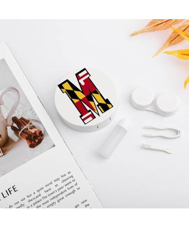 Maryland Flag M Round Case For Contact Lens Kit Storage Box with Mirror Printed - Buy Online on GoSupps.com