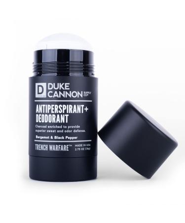 Duke Cannon Supply Co. Trench Warfare Antiperspirant + Deodorant for Men  2.75 Oz - Bergamot and Black Pepper