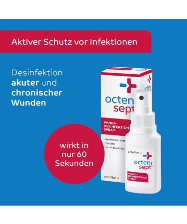 Octenisept Wound Disinfection Spray - Pain-Free Antiseptic for Acute & Chronic Wounds - 50ml Solution | Protect Against Infections - Shop Internationally - Buy Online on GoSupps.com