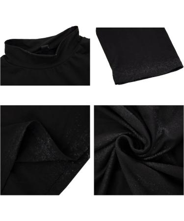 Men's Black Mock Turtleneck Long Sleeve Sweater - Slim Fit Basic Undershirt (Medium) - Buy Online on GoSupps.com