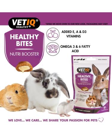 VETIQ Healthy Bites Small Animals Variety Pack 4x30g For Hamster Guinea Pig & Rabbit Treats Odour control Nutrition booster immune system care calming remedy dental care with no preservatives 30 g (Pack of 4) Variety Pack 4x30g - Buy Online on GoSupps.com