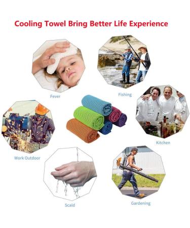 Ailawuu 6 Pack Cooling Towels for Neck and Face Ice Towel Soft Breathable Chilly Towel Microfiber Towel for Camping Workout Sports Yoga Golf Gym Fitness Travel - Buy Online on GoSupps.com