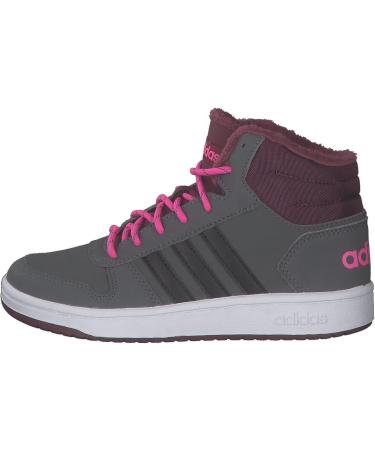 Adidas Unisex Kids Hoops Mid 2.0 Fitness Shoes - Grey Five/Core Black/Screaming Pink - Size 37 1/3 EU - International Shipping Available - Buy Online on GoSupps.com