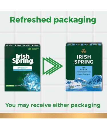 Irish Spring Icy Blast Bar Soap for Men - 24 Pack, 3.7 Oz Bars | Long Lasting Freshness | Gentle on Skin | Eco-Friendly Packaging - Buy Online on GoSupps.com