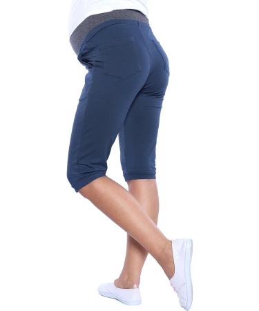 MijaCulture Capri Maternity Trousers Pants Short 4090 S Petrol Blue - Comfortable and Stylish - Buy Online on GoSupps.com