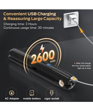 Cordless Hair Straightener & Curler 2 in 1 - Mini Wireless Portable Ceramic Flat Iron for Travel | USB Rechargeable Hot Tools for Women & Men - Black - Buy Online on GoSupps.com