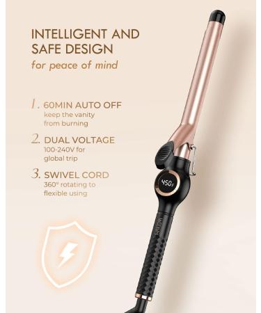 3/4 Inch Long Barrel Curling Iron - Ceramic Tourmaline Hair Wand - Dual Voltage - Buy Online on GoSupps.com