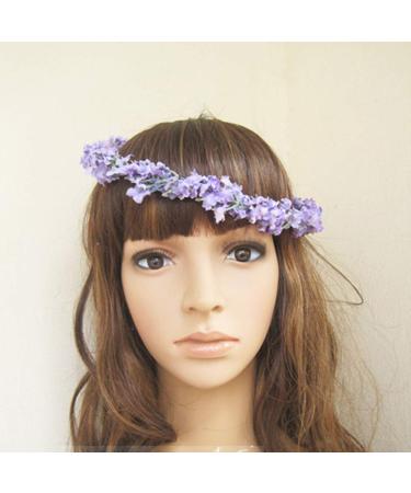 Frcolor Lavender Blossom Hair Floral Headdress - Elegant Flower Crown Headband for Brides & Festivals - Buy Online on GoSupps.com