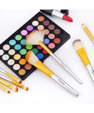 Bright Yellow Makeup Brushes Set - Professional Cosmetic Brush Set with Travel Bag, Cruelty-Free Fibers - Buy Online on GoSupps.com