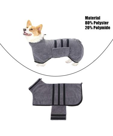 HezzLuv Ultra Absorbent Dog Bathrobe Towel Microfiber Quick Dog Drying Coat Dressing Gown Pets Comfort for Baths Swims & Muddy Walks(Black L) L Black - Buy Online on GoSupps.com