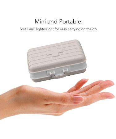 6 Compartment Mini Pill Box - Luggage Shaped Sealed Plastic Travel Pill Organizer (Beige - Buy Online on GoSupps.com