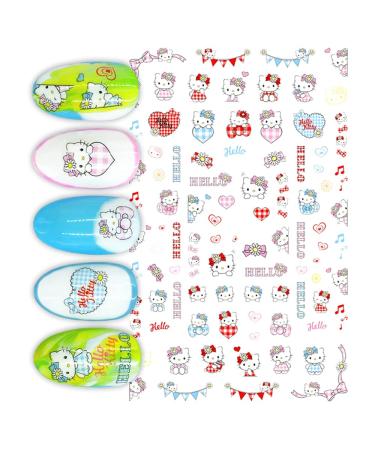 Cute Cartoon Nail Art Stickers Decals - 3D Self Adhesive Designer Decals for Women & Girls - Manicure Supplies - 4 Sheets - Buy Online on GoSupps.com