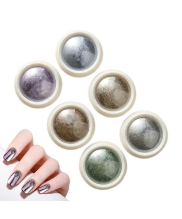 Poudre de ongles chrom e ensemble de poudre chrom e ongles - 6 couleurs Miroir Effet Fingernail Chrome | Poudre de peinture ongles chatoyante pour le festival les rencontres le maquillage l'Ha 02 B