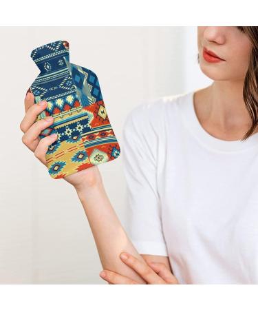Ethnic Hot Water Bottle with Plush Cover - Hand Warmer for Adults & Children | 26.5x15.3cm - Perfect for Winter Comfort - Buy Online on GoSupps.com