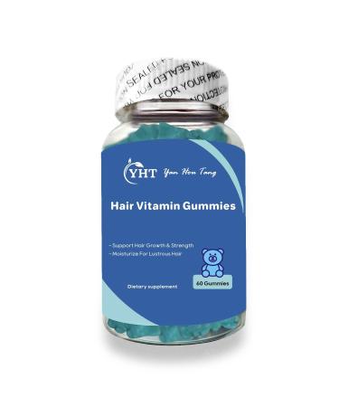 Eilin YHT Hair Growth Gummies Biotin 5000mg for Women Stronger Nails Healthy Skin Vitamin Supplement 60 Counts