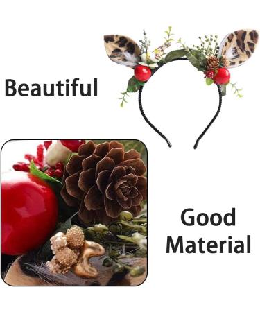 Flower Antlers Headbands Deer Animal Horns Headwear Hair Pieces Reindeer Party Supplies for Women and Kids - Buy Online on GoSupps.com