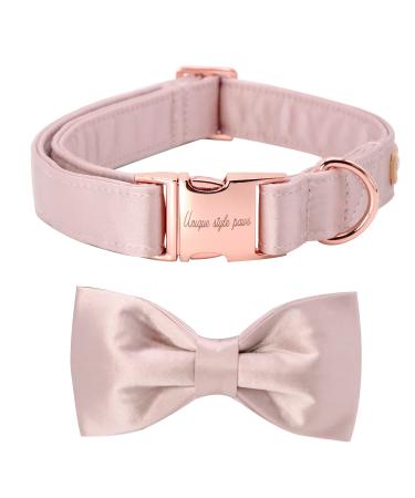 Unique Style Paws dog collar pink silk dog collar with loop soft fly Adjustable pet collar gift for female X-Large dogs xl pink