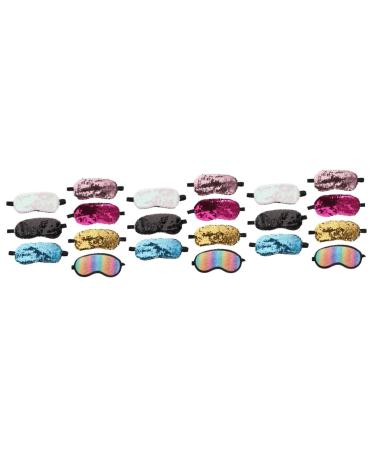 minkissy Shiny Sequin Eye Patches 21 Pcs Double-Sided Sequined Eye Mask Man Pajamas Sequins Mermaid Creative Blindfolds