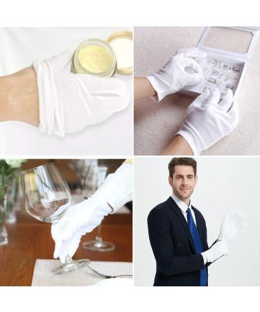 48 Pcs (24 pairs) White Cotton Gloves for Dry Hand Moisturizing Cosmetic Eczema Hand Spa and Coin Jewelry Inspection checking gloves Serving Gloves Stretchable Lining Gloves Moisturizing Gloves - Buy Online on GoSupps.com
