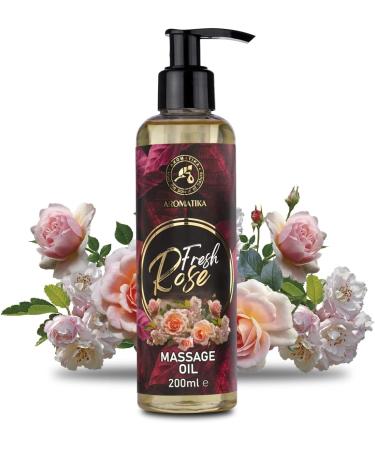 Massage Oil Rose 200ml | Relaxing Body Oil with Rose Wood Almond & Grape Seed | All Skin Types | Fragrant Relaxation - Buy Online on GoSupps.com