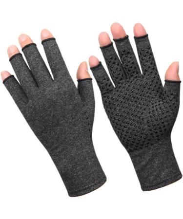 Compression Gloves for Carpal Tunnel Relief - Fingerless Non-Slip Grey Recovery Gloves - Large Size 1 Pair - Buy Online on GoSupps.com