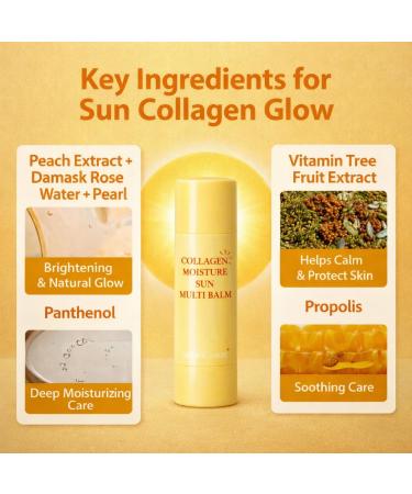 Dermashare Collagen Sun Grow balm SPF50 Brightening &Hydrating UV Shild for Glowing Skin Anti-Aging Korean Skincare 11g(0.38oz) - Buy Online on GoSupps.com