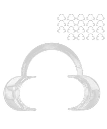 20 pieces of transparent C-shaped mouth opener lip cheek holder one-way-lip-cheek holder C-shaped intraoral cheek-lip-mouth holder open tooth tool (s)