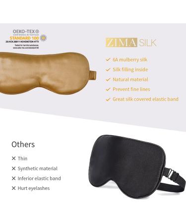Zimasilk 100% Pure Mulberry Silk Sleeping Mask - 22 Momme Luxuriously Soft & Comfortable Gold Color - Buy Online on GoSupps.com