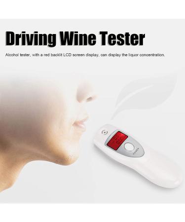 Zerodis Portable Digital Breathalyzer Alcohol Tester - High Accuracy Non-Contact Drunk Detector with LCD Screen - White - Buy Online on GoSupps.com